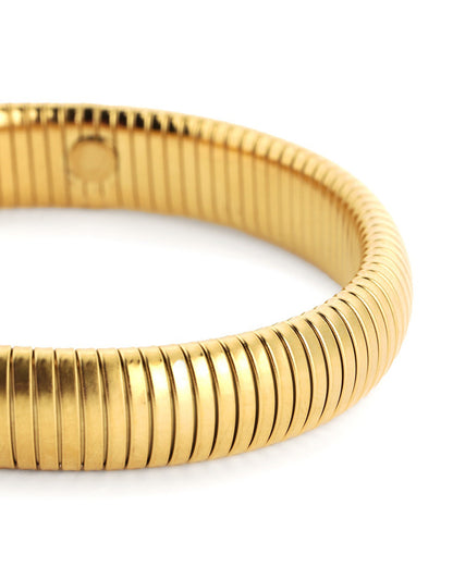 18kt Gold Plated Snake Texture Supple Bracelet