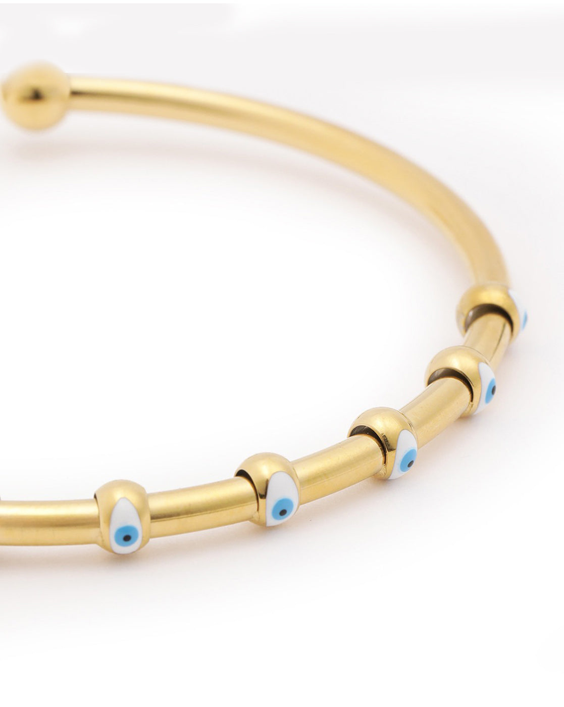 18kt Gold Plated Evil Eye Cuff Link Bracelet