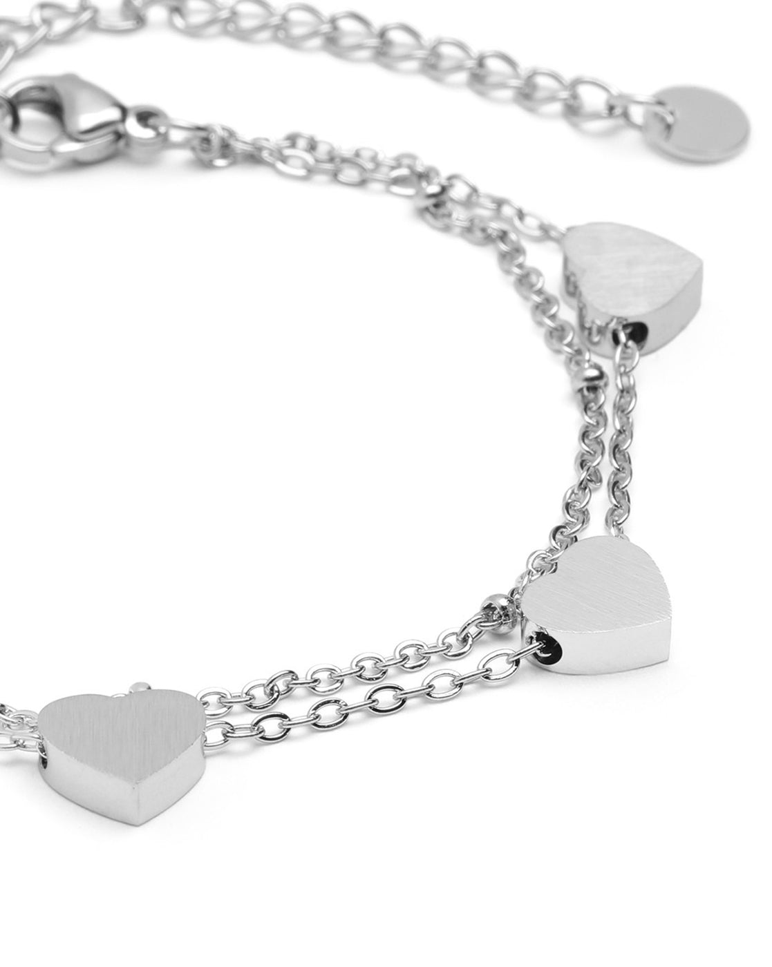 Silver Plated and Heart Multistrand Bracelet