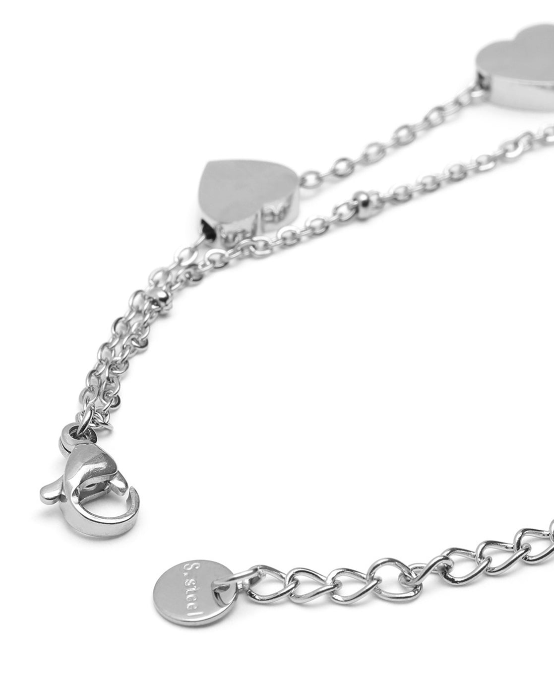 Silver Plated and Heart Multistrand Bracelet