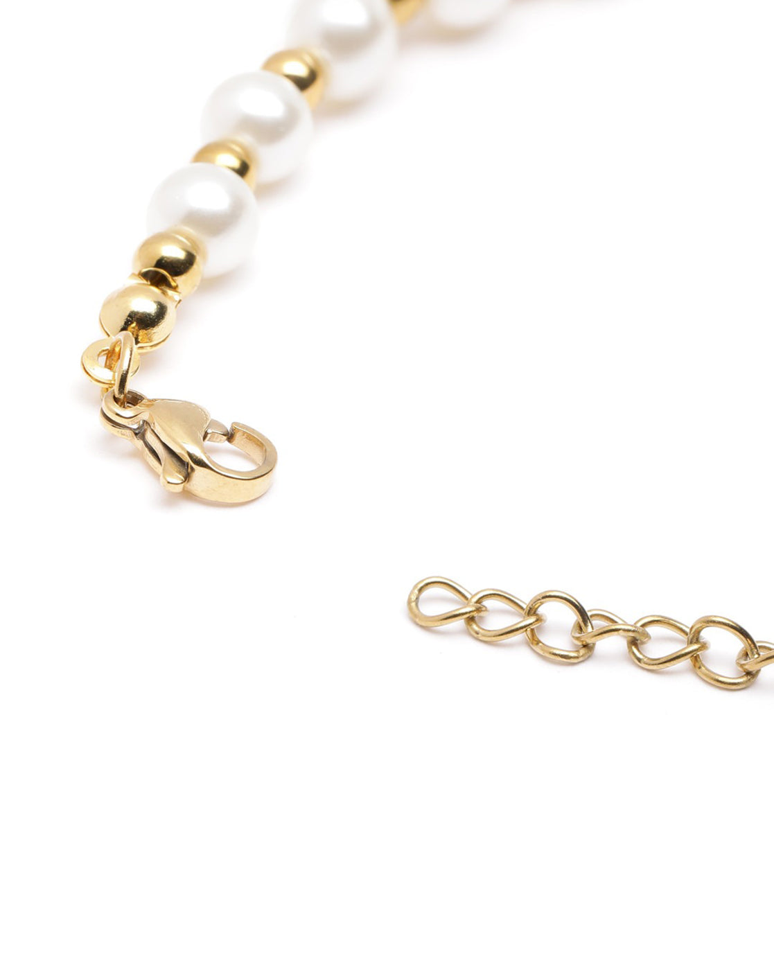 18kt Gold Plated Pearl and Heart Wraparound Bracelet