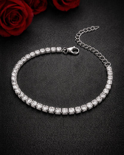 Silver Plated CZ Tennis Wraparound Bracelet