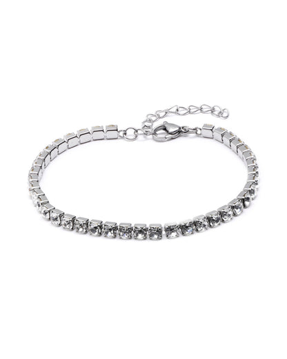 Silver Plated CZ Tennis Wraparound Bracelet