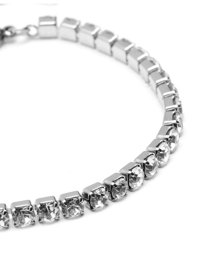 Silver Plated CZ Tennis Wraparound Bracelet