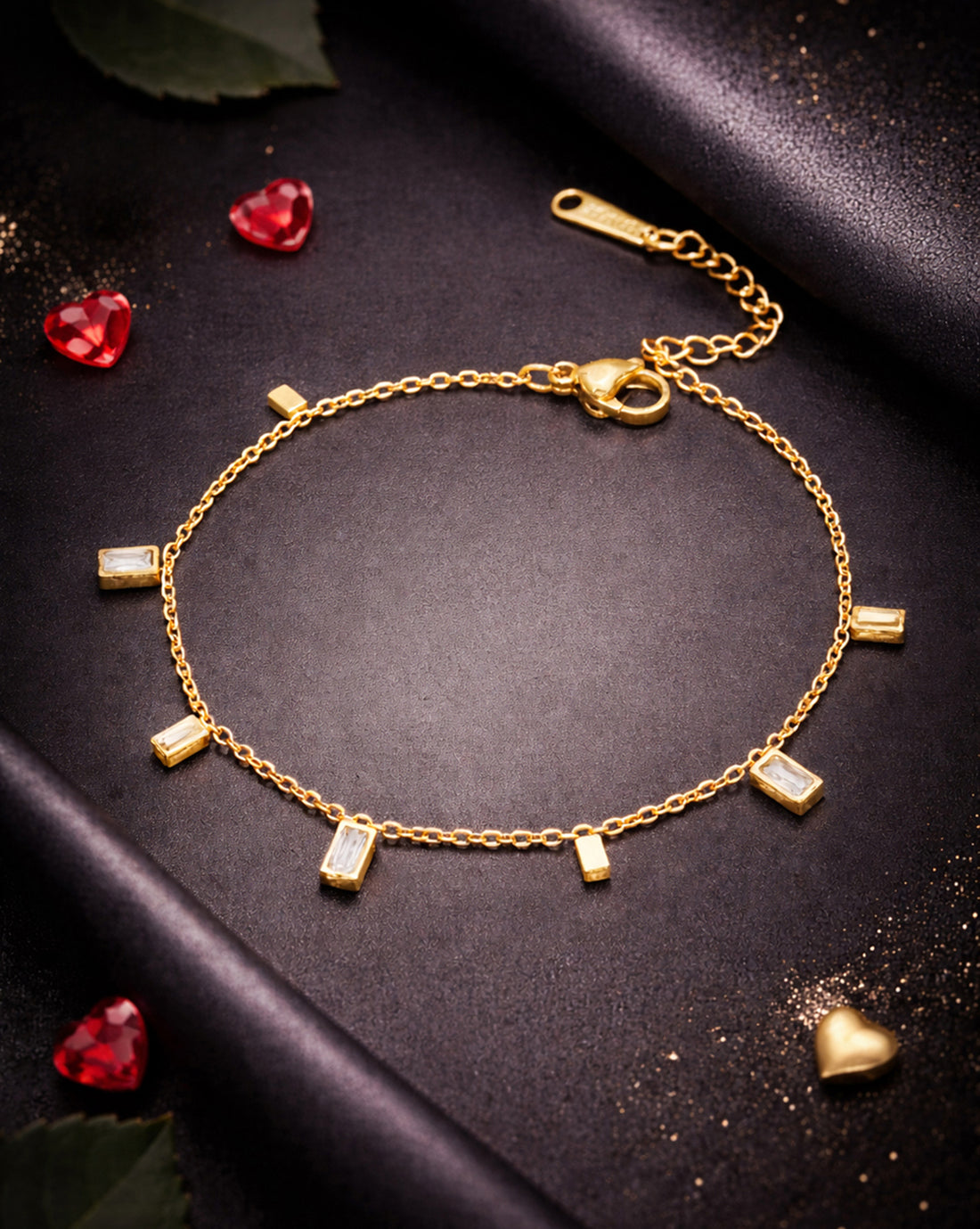 Gold Plated CZ Charm Bracelet