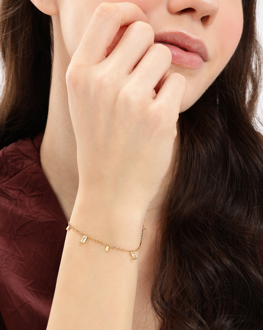 Gold Plated CZ Charm Bracelet