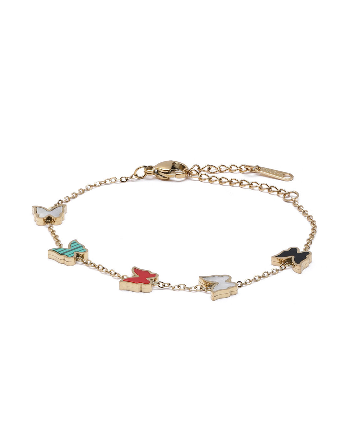 Gold Plated Shell Buterfly Charm Bracelet