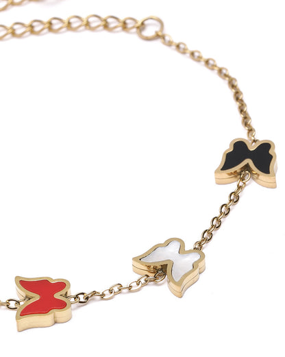 Gold Plated Shell Buterfly Charm Bracelet