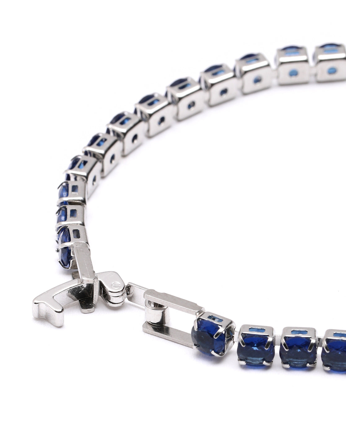 Silver Plated Blue CZ Tennis Wraparound Bracelet
