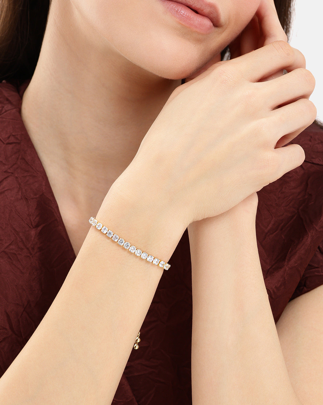 Gold Plated Minimal CZ Tennis Bracelet
