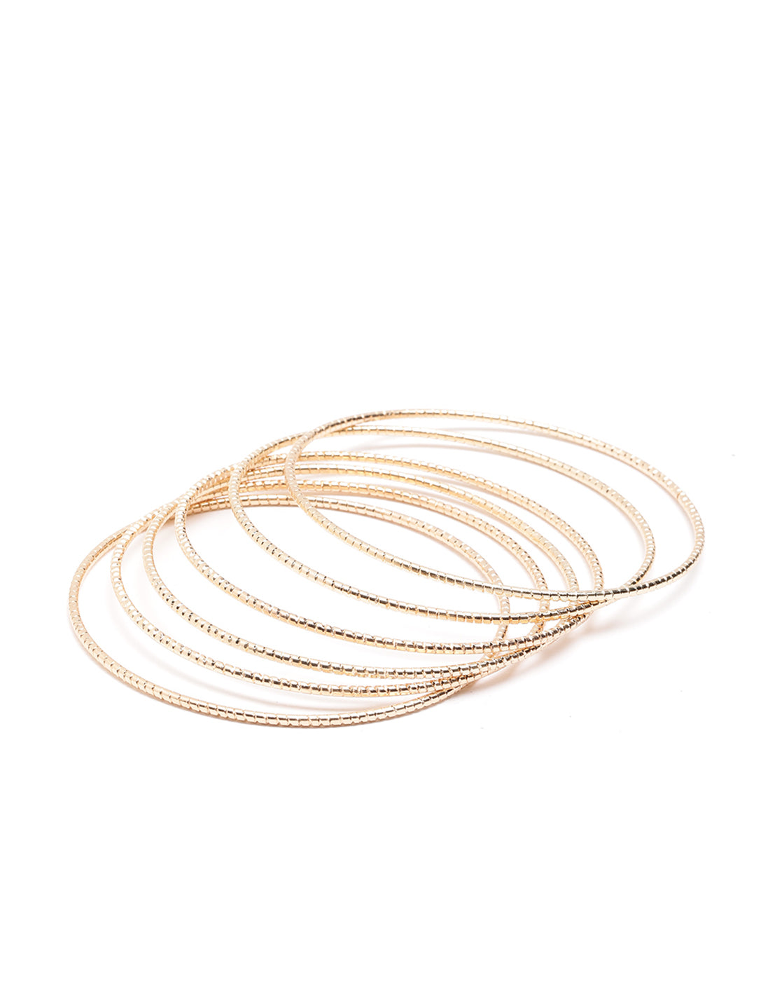 Set of 7 Rose Gold Plated Bangle Set