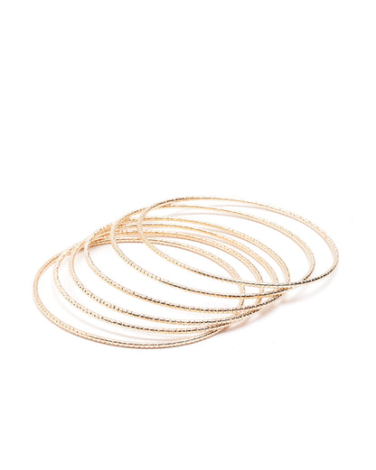 Set of 7 Rose Gold Plated Bangle Set