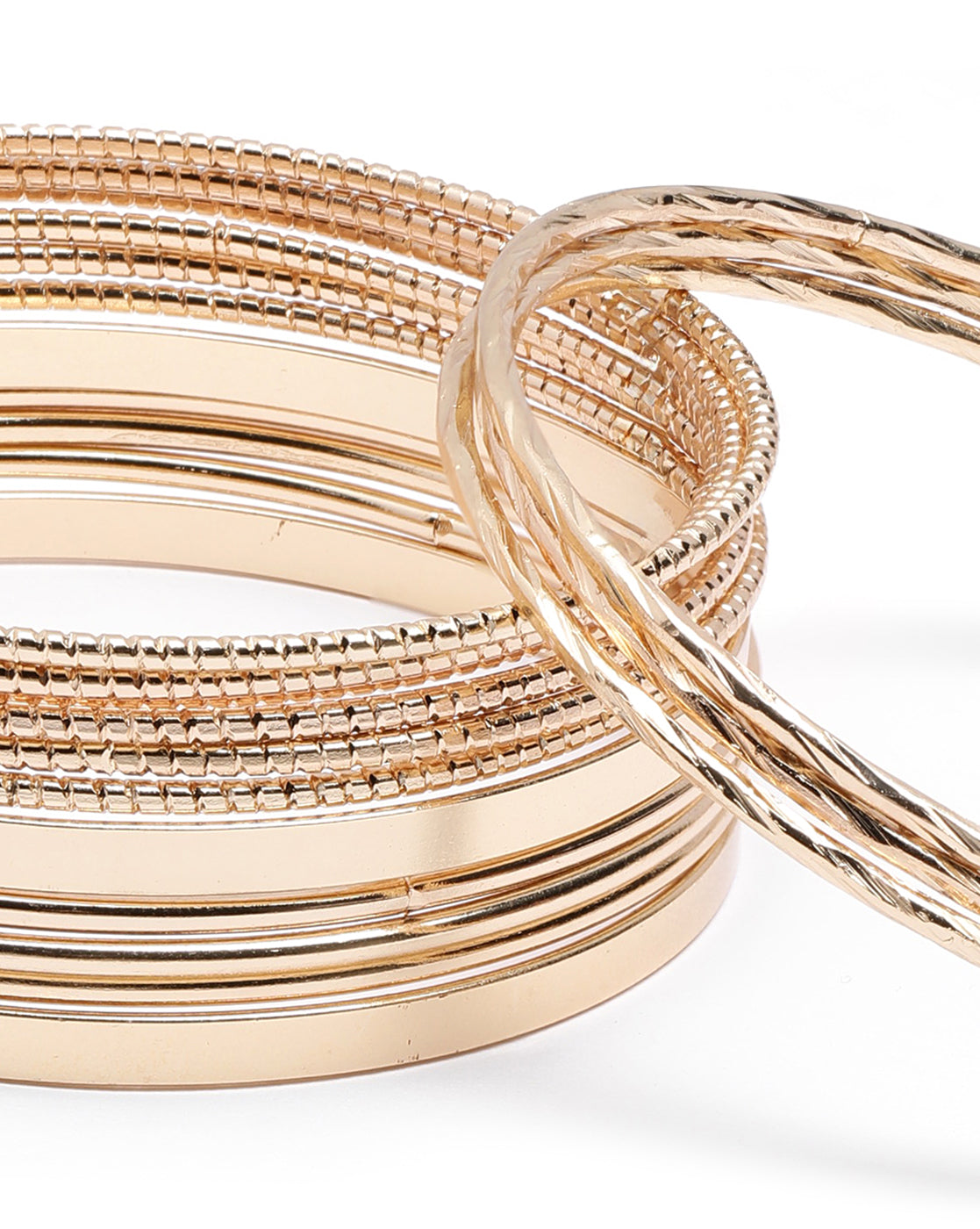 Set of 7 Rose Gold Plated Bangle Set