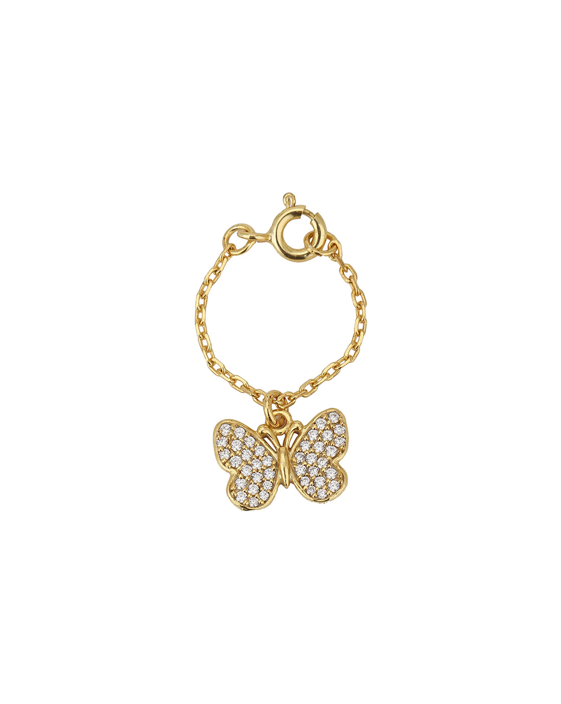 Carlton London Gold Plated Cz Studded Butterfly Shape Watch Charm For Women