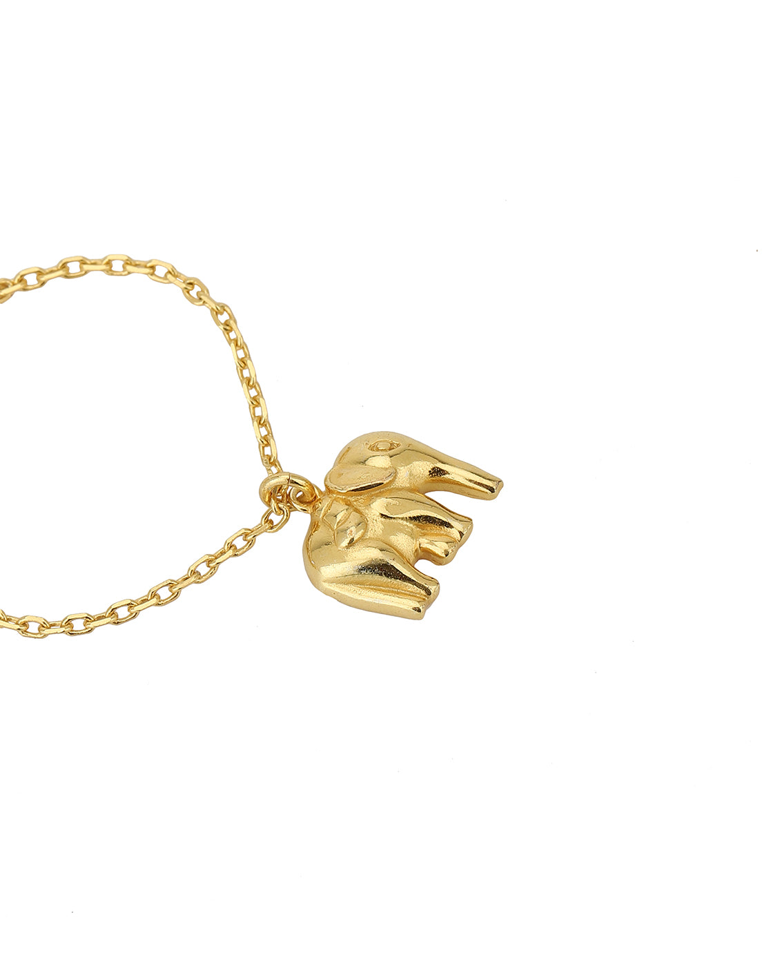 Carlton London Gold Plated Elephant Shape Non-Studded Watch Charm For Women