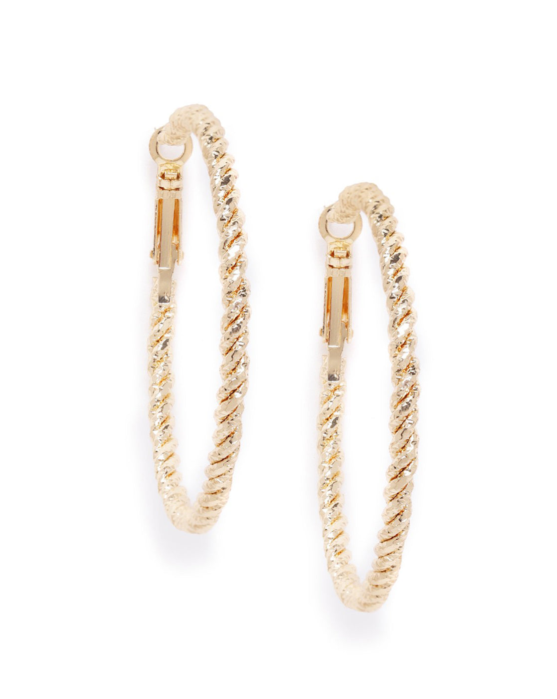 Gold Plated Bold Fancy Hoop Earring for women