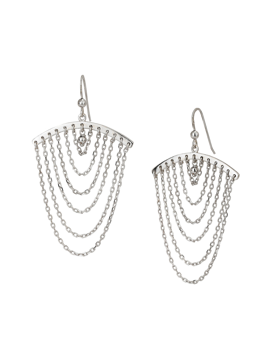Carlton London Rhodium Plated Layered Contemporary Drop Earring For Women