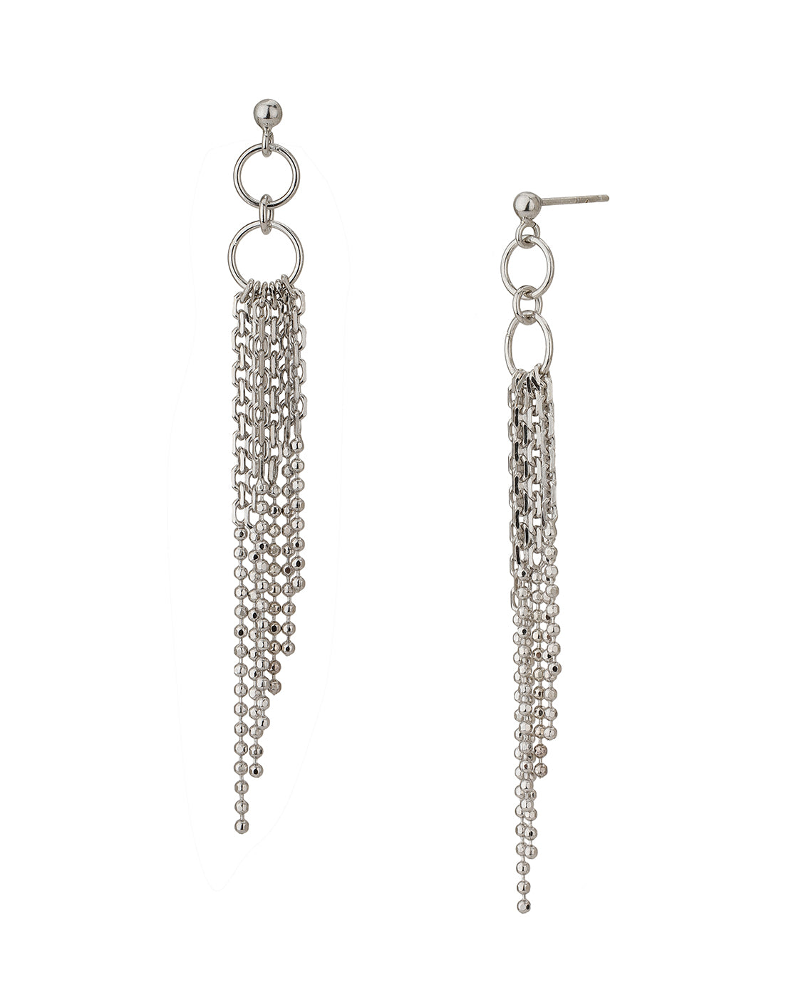 Carlton London Rhodium Plated Tasselled Drop Earring For Women