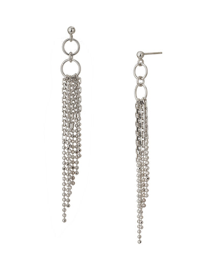 Carlton London Rhodium Plated Tasselled Drop Earring For Women