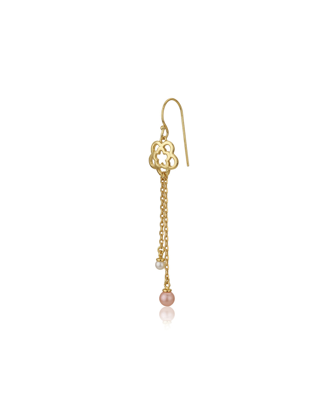 Carlton London Gold Plated Beaded Floral Drop Earring For Women