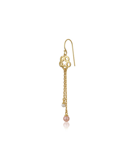 Carlton London Gold Plated Beaded Floral Drop Earring For Women