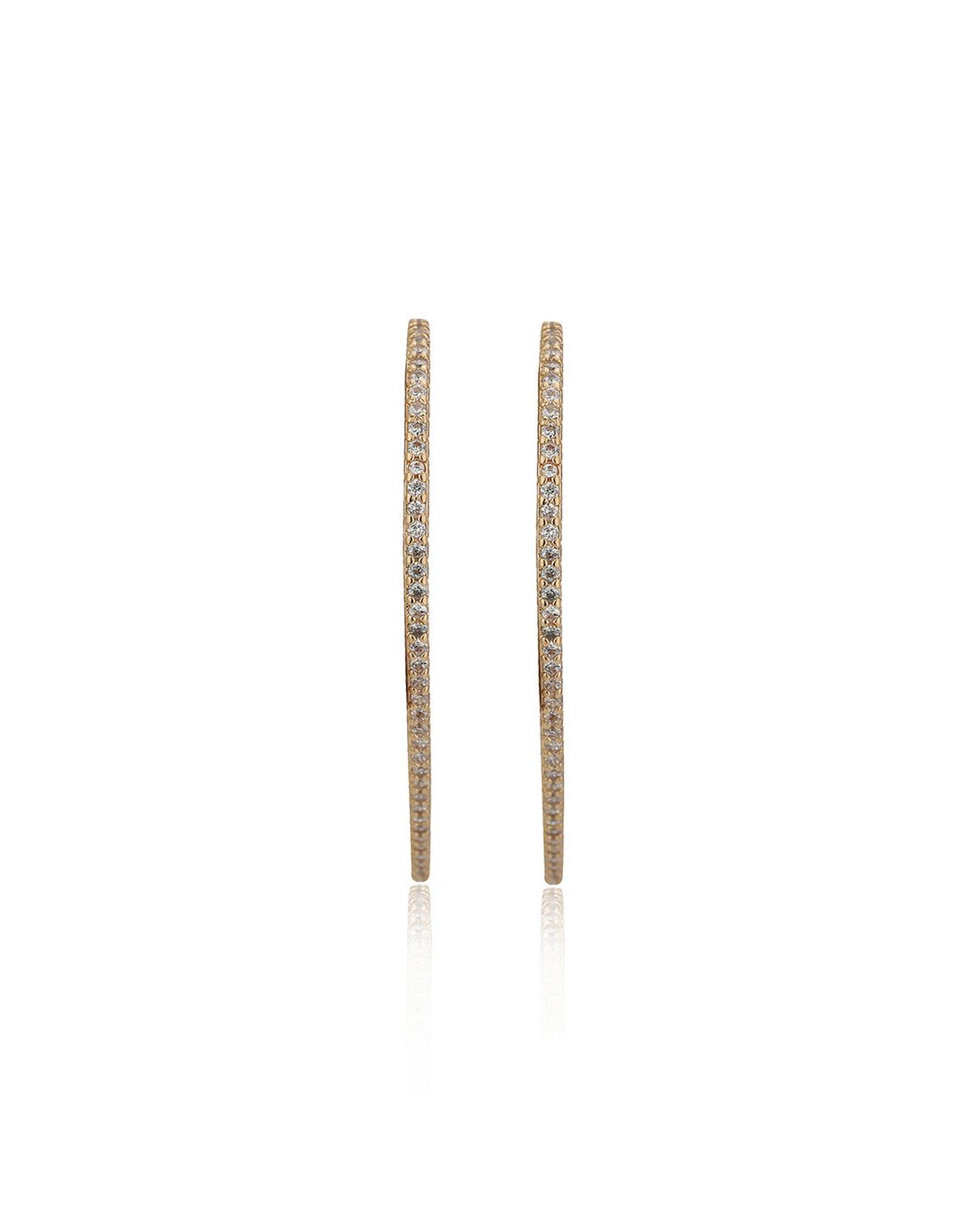 Carlton London Rose Gold Plated Heart Cz Hoop Earring For Women