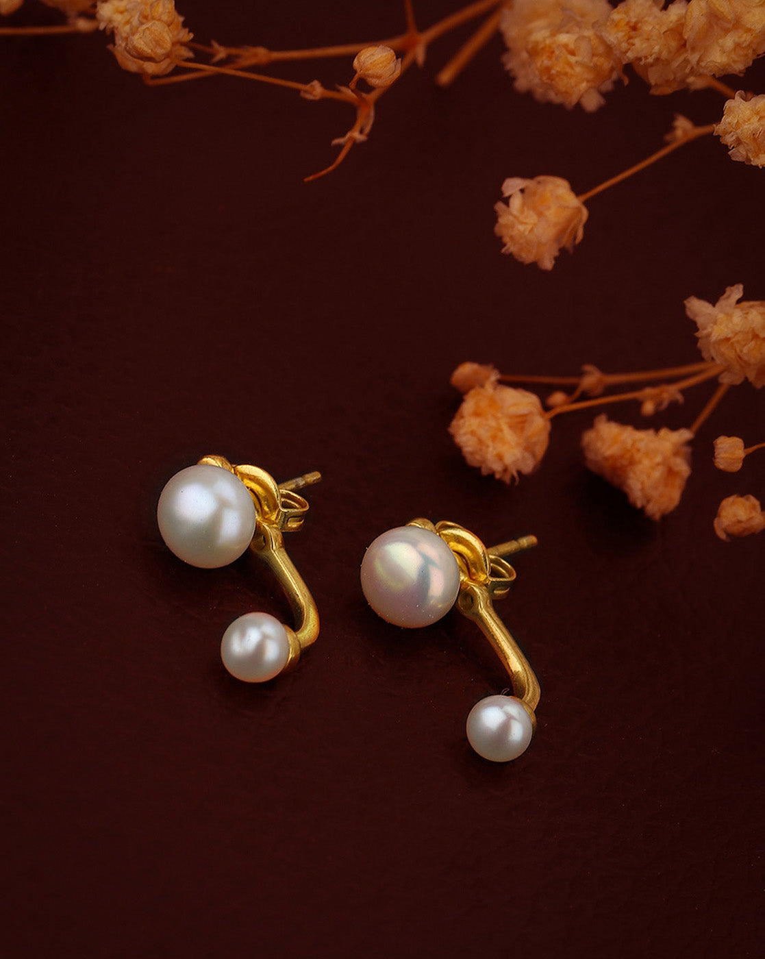 Mid-Century Bows and Pearls Drop Earrings in 14 Karat Yellow Gold — Antique  Jewelry Mall