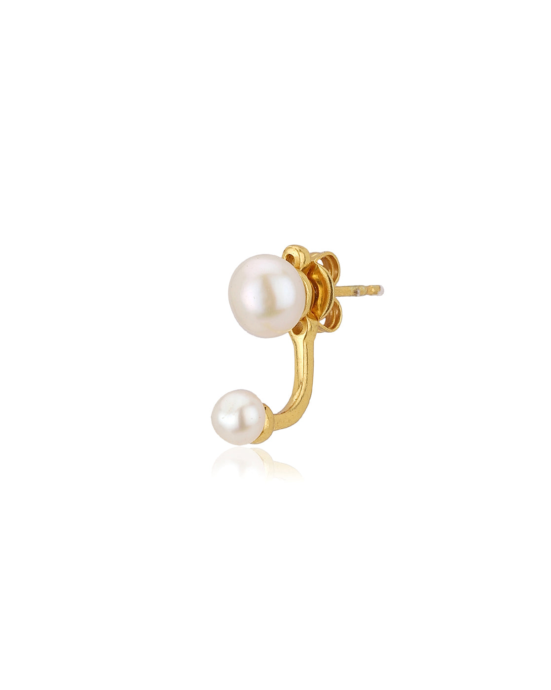 Carlton London Gold Plated White Pearl Stud Earring For Women