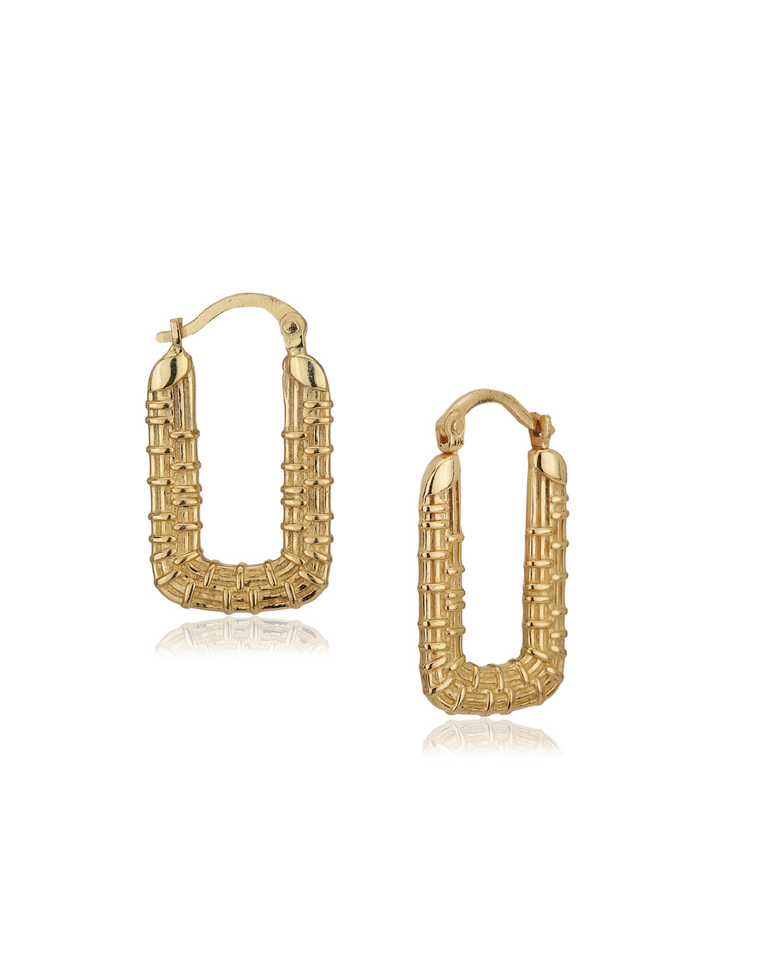 Carlton London Gold Plated Contemporary Hoop Earring For Women