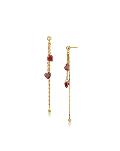 Carlton London Gold Plated Red Cz Drop Earring For Women