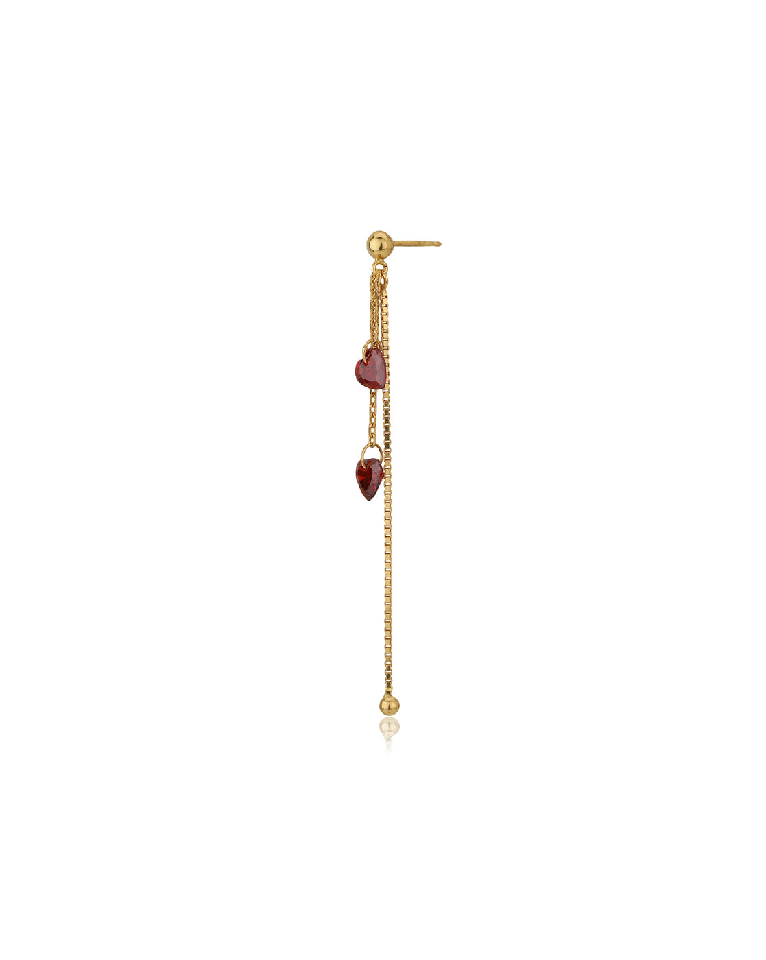 Carlton London Gold Plated Red Cz Drop Earring For Women