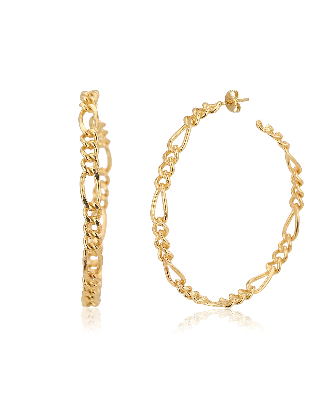 Carlton London Gold Plated Circular Half Hoop Earring For Women