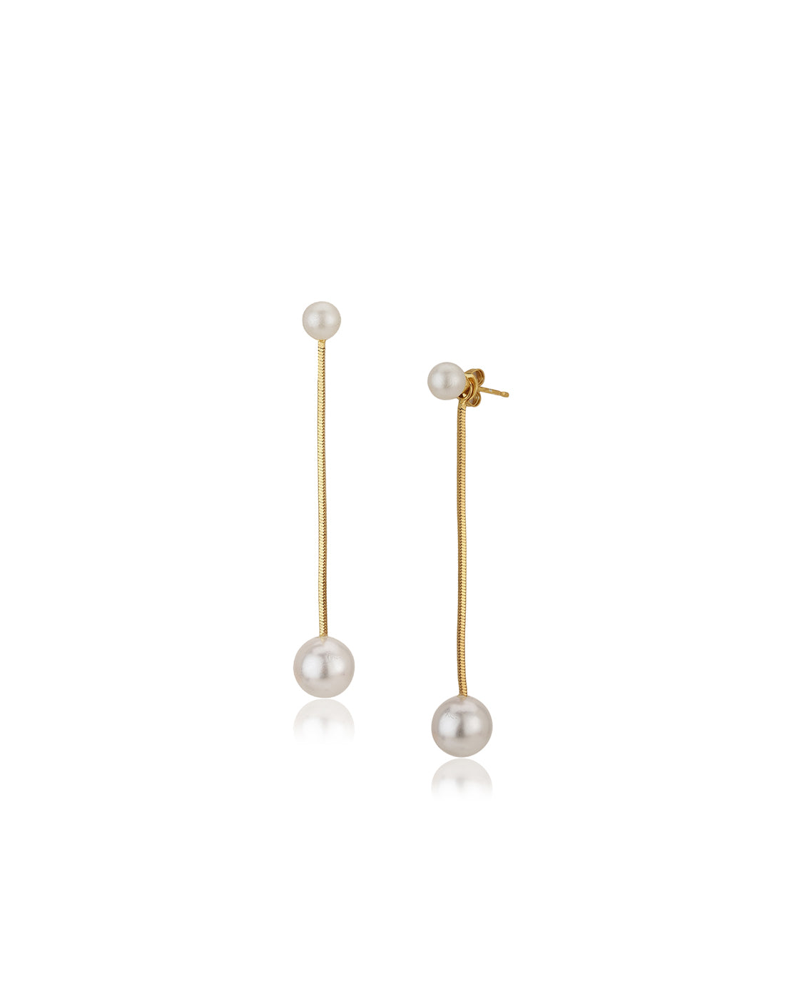 Carlton London Rose Gold Plated Contemporary Drop Earring With Pearl Fashion Earring