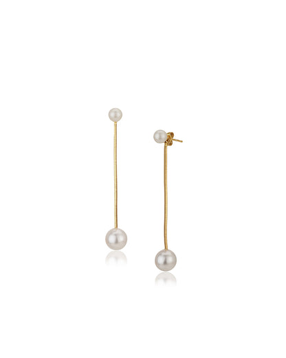Carlton London Rose Gold Plated Contemporary Drop Earring With Pearl Fashion Earring