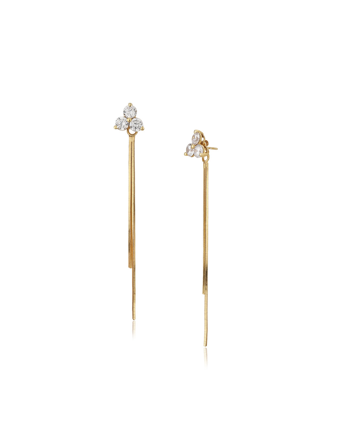 Carlton London Gold Plated Cz Floral Drop Earring For Women