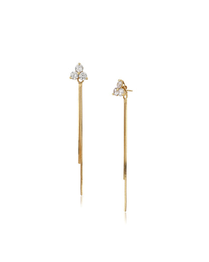 Carlton London Gold Plated Cz Floral Drop Earring For Women