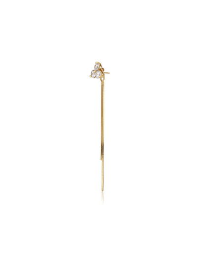 Carlton London Gold Plated Cz Floral Drop Earring For Women