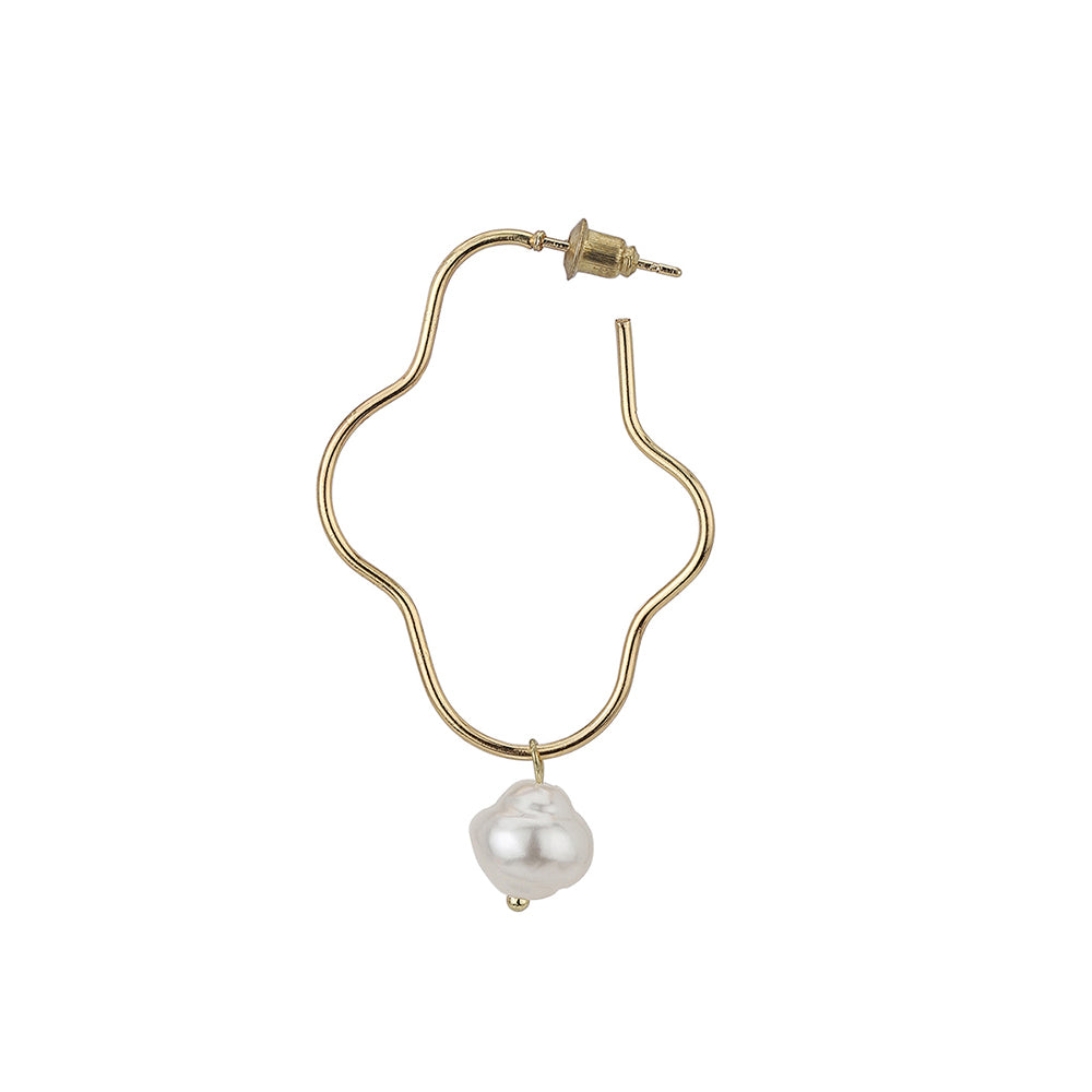 Carlton London Rose Gold & White Contemporary Drop Earrings Fje3853