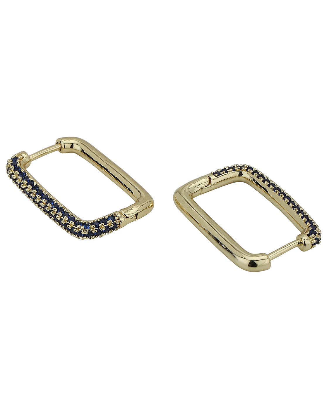 Vintage Square-Shaped 14k Gold Hoop Earrings