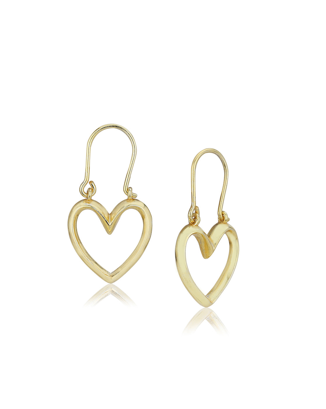 Carlton London 18Kt Gold Plated Drop Earrings With Textured Heart