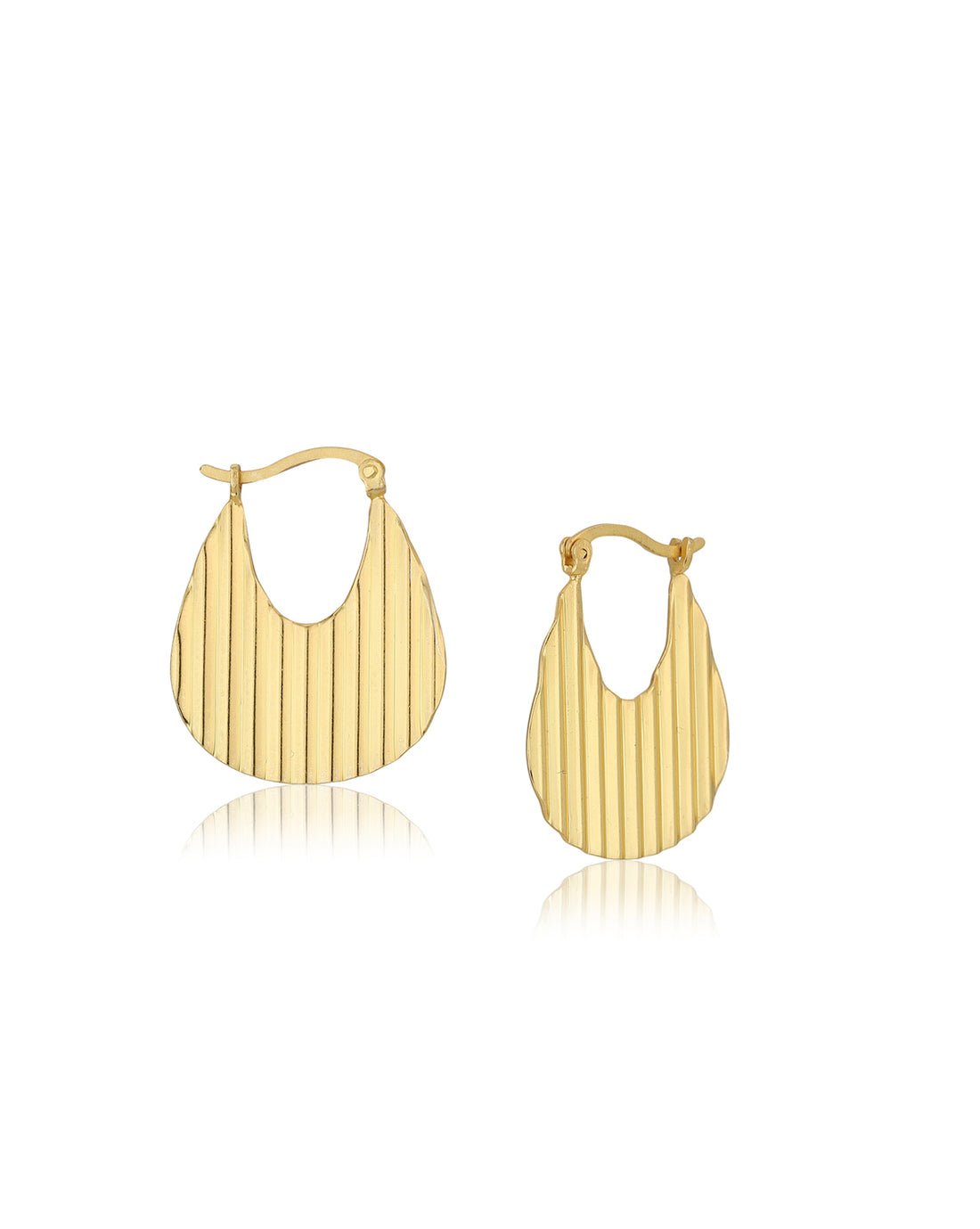 Carlton London 18Kt Gold Plated Fancy Textured Hoop Earrings