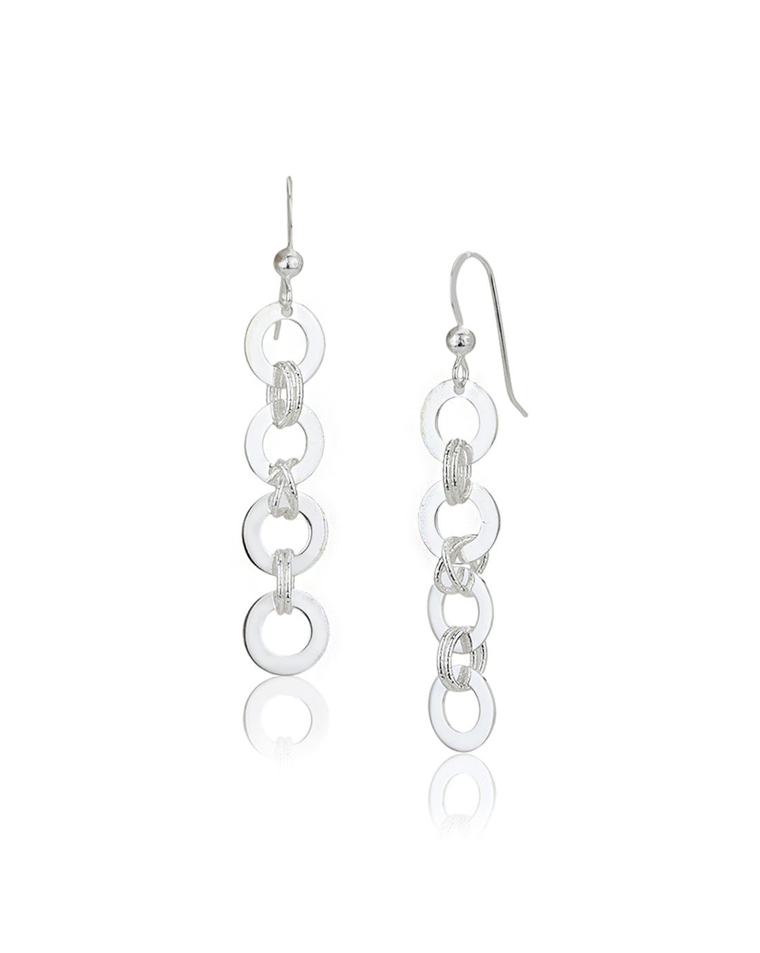 Carlton London Rhodium Plated Conteporary Drop Earring