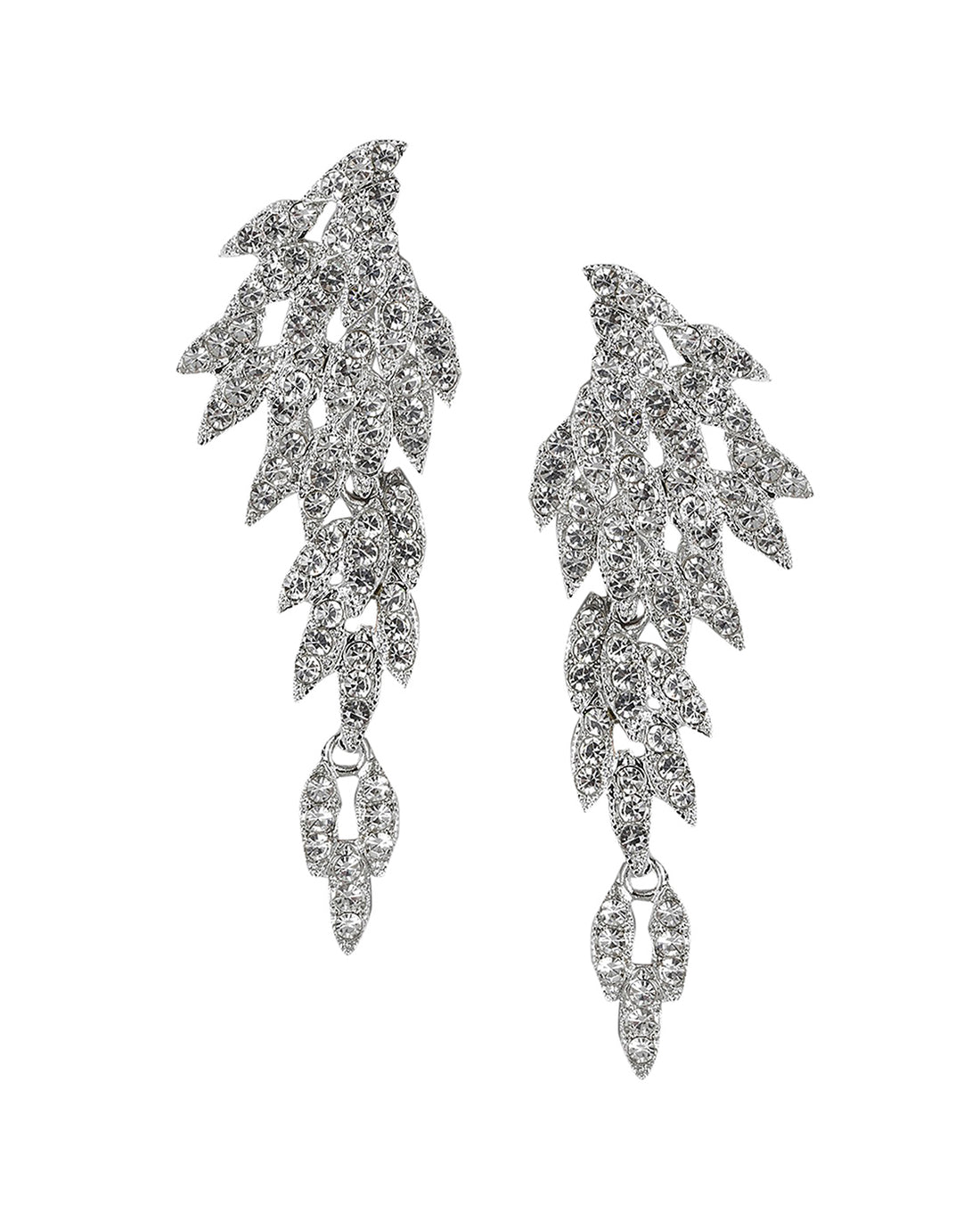 Rhodium Plated With Cz Contemporary Drop Earring For Women