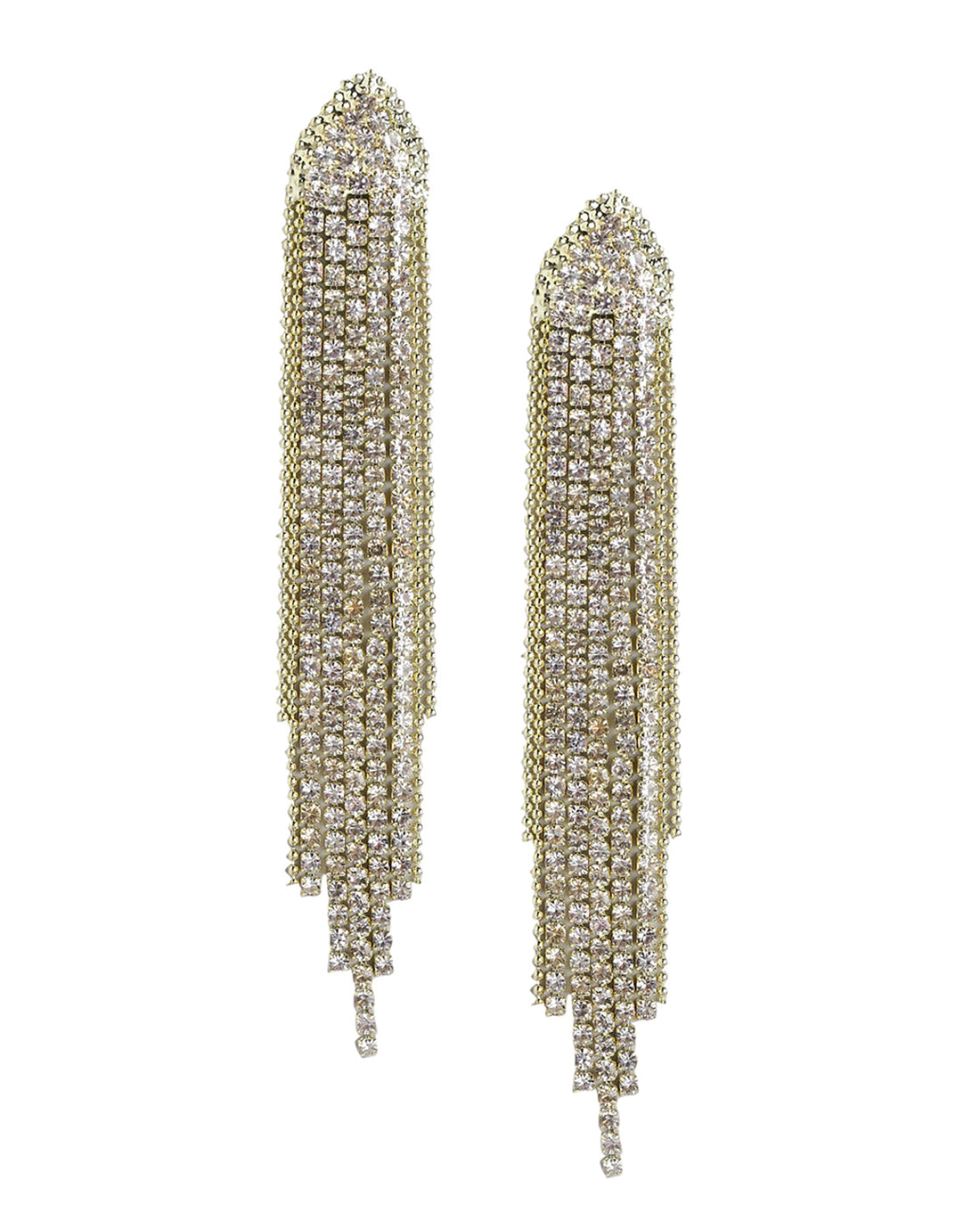Gold Plated With Cz Tassel Drop Earring For Women