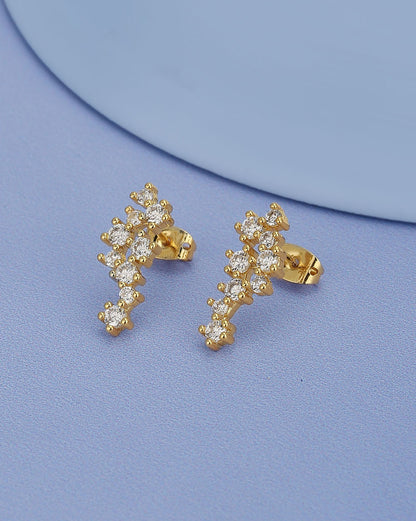 Gold Plated With Cz Stylish Petite Ear Climber For Women