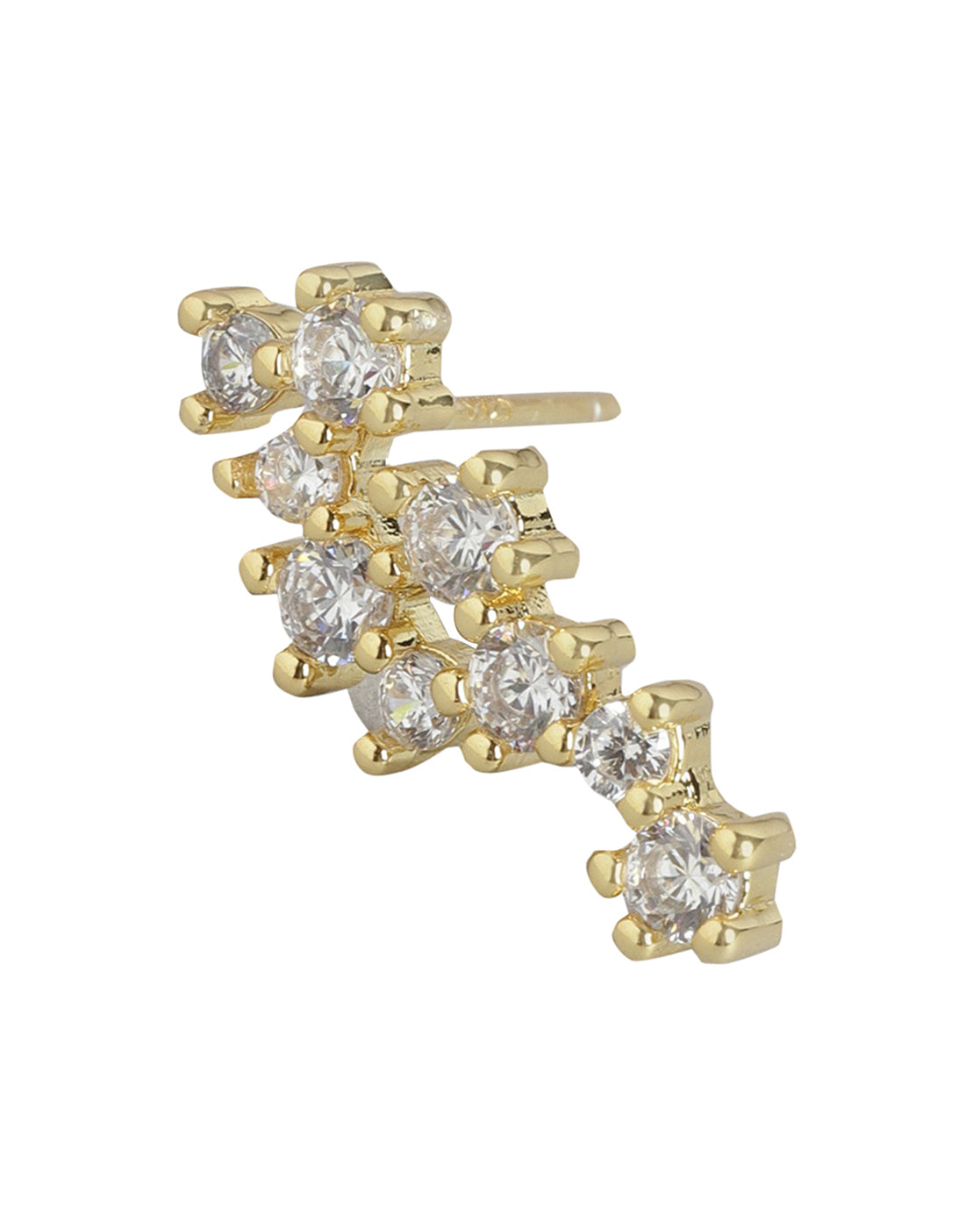 Gold Plated With Cz Stylish Petite Ear Climber For Women