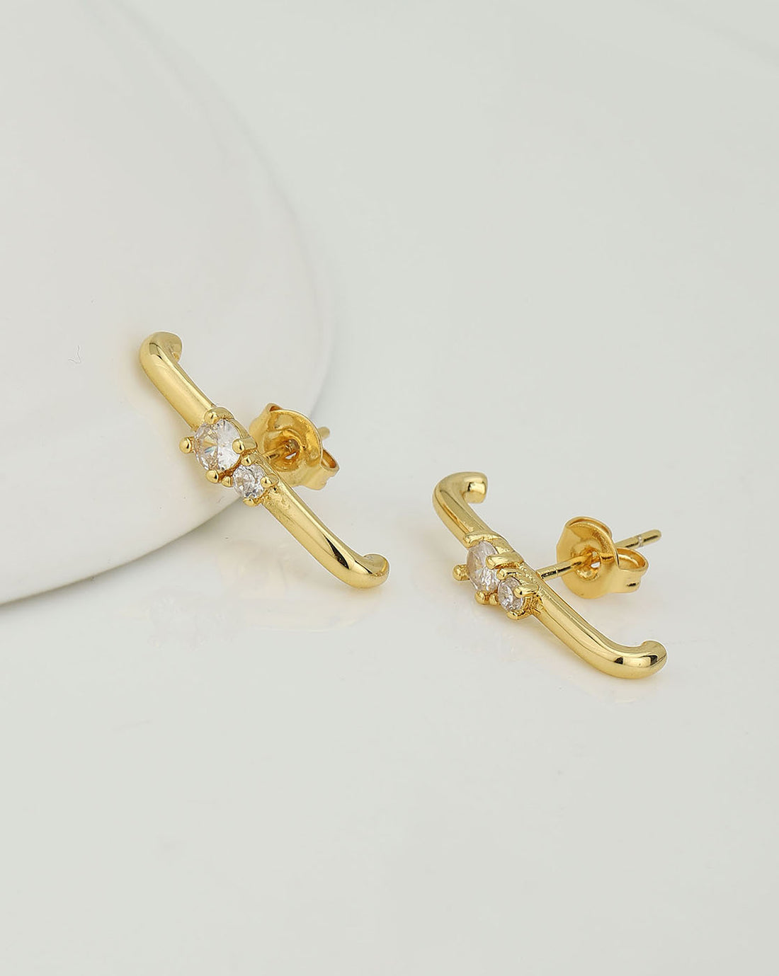 Gold Plated With Cz Ear Lobe Earring For Women