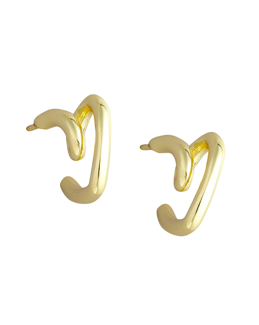 Gold Plated With Cz Heart Stud Earring For Women