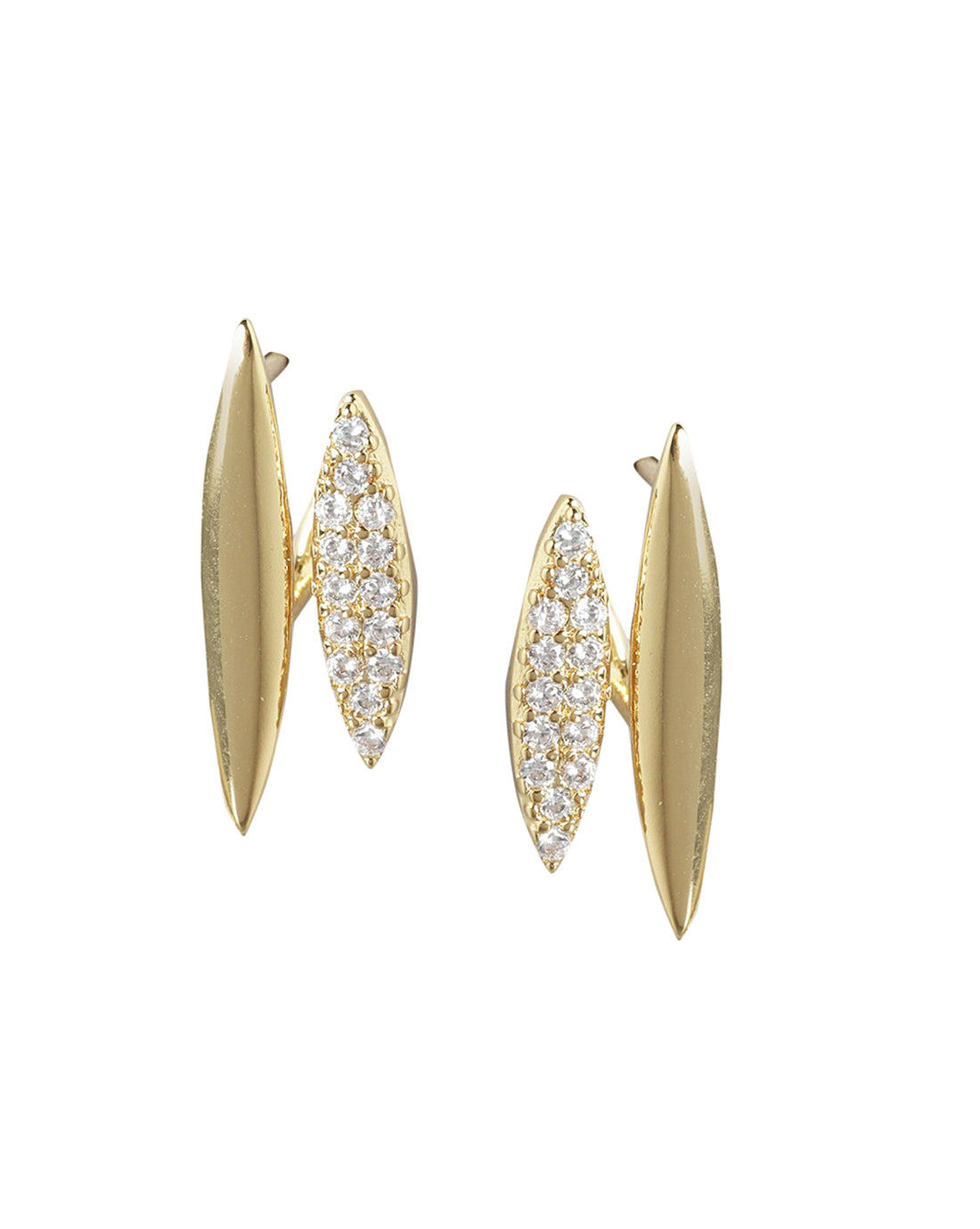 Gold Plated With Cz Unique Stud Earring For Women