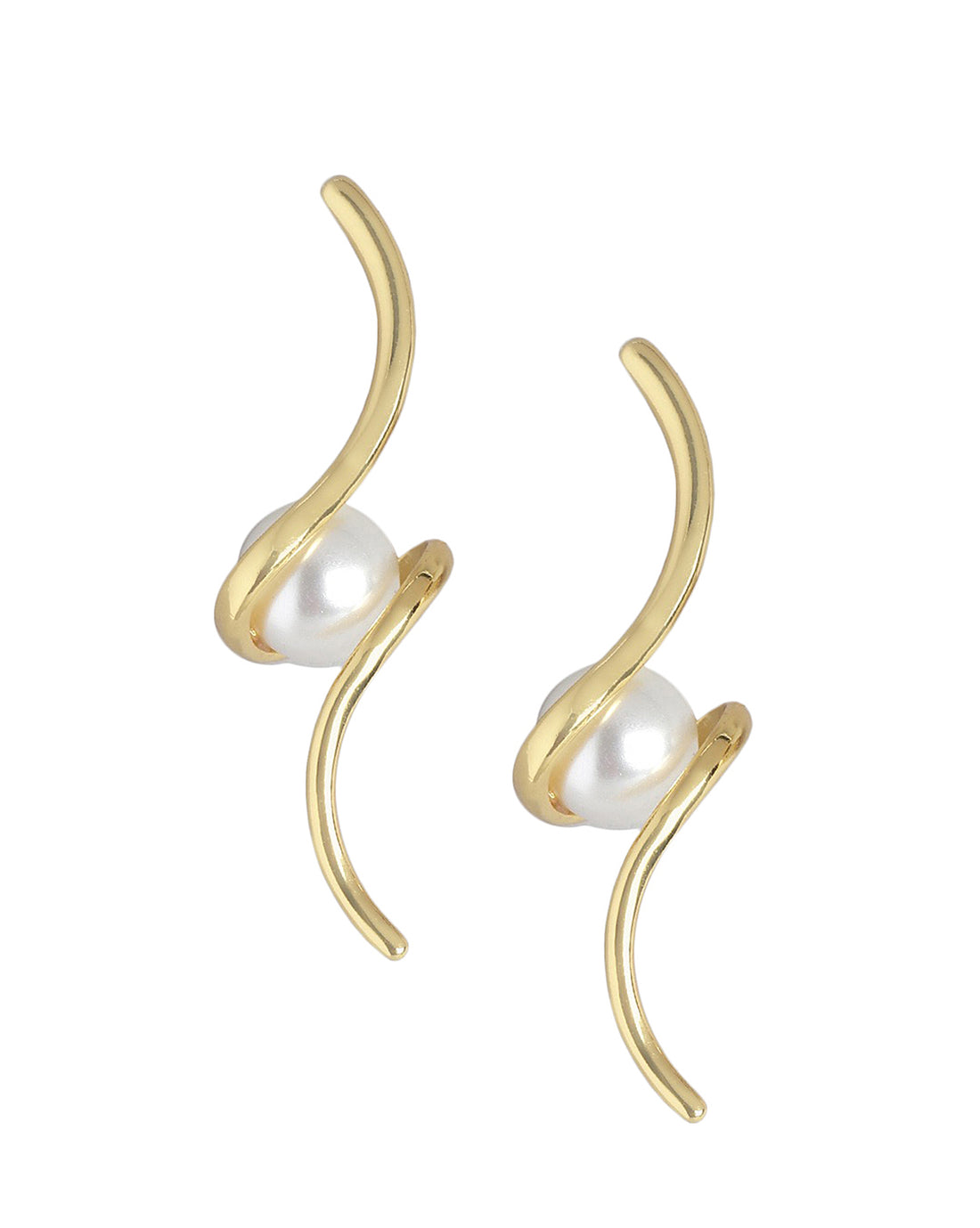 Gold Plated With Pearl Stylish Drop Earring For Women